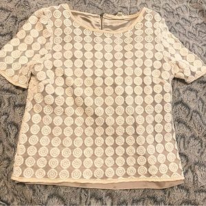 Adiva Cream lace blouse with silk interior